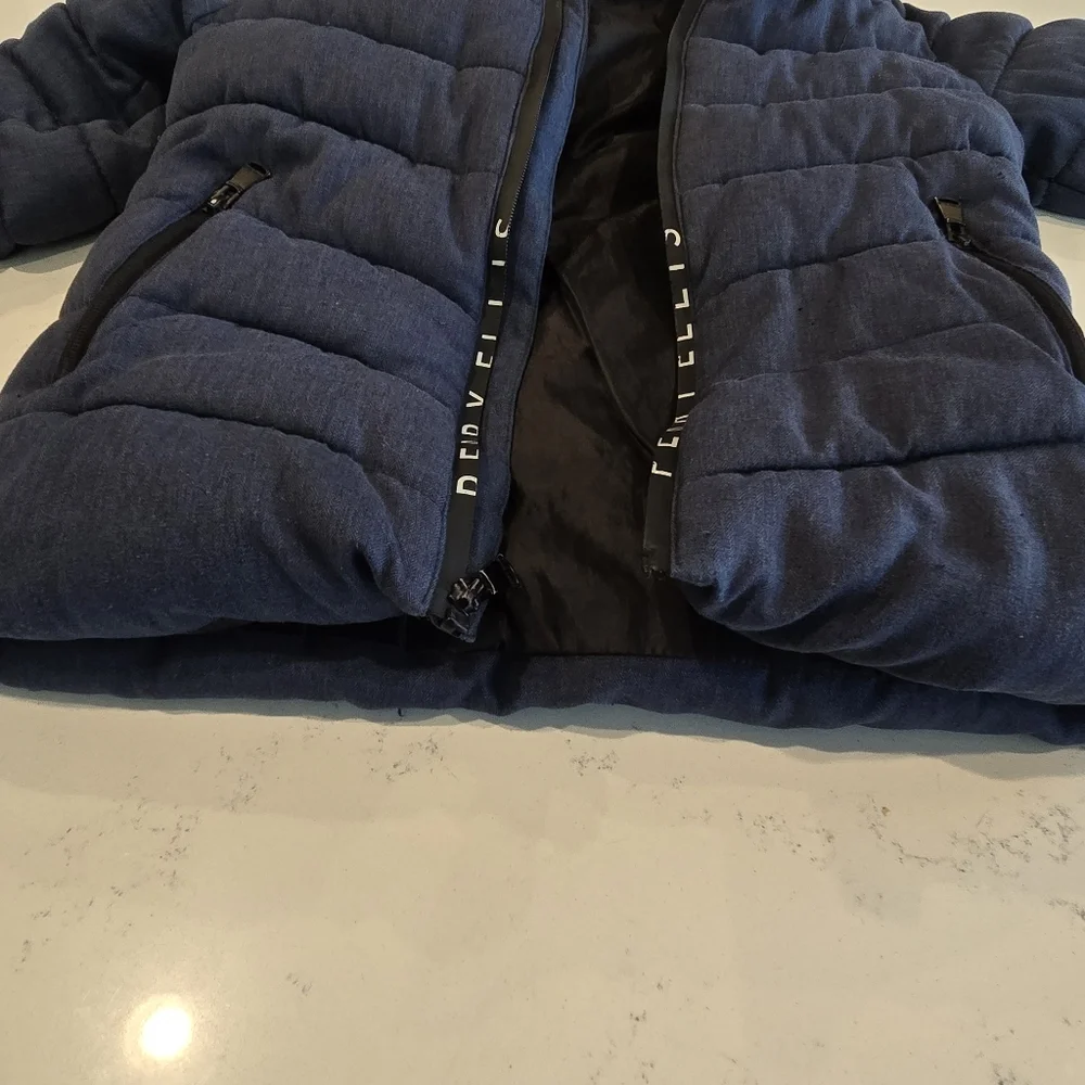 PERRY ELLIS Boy Navy Quilted Parka Hooded Coat Jacket Kids Boys 7